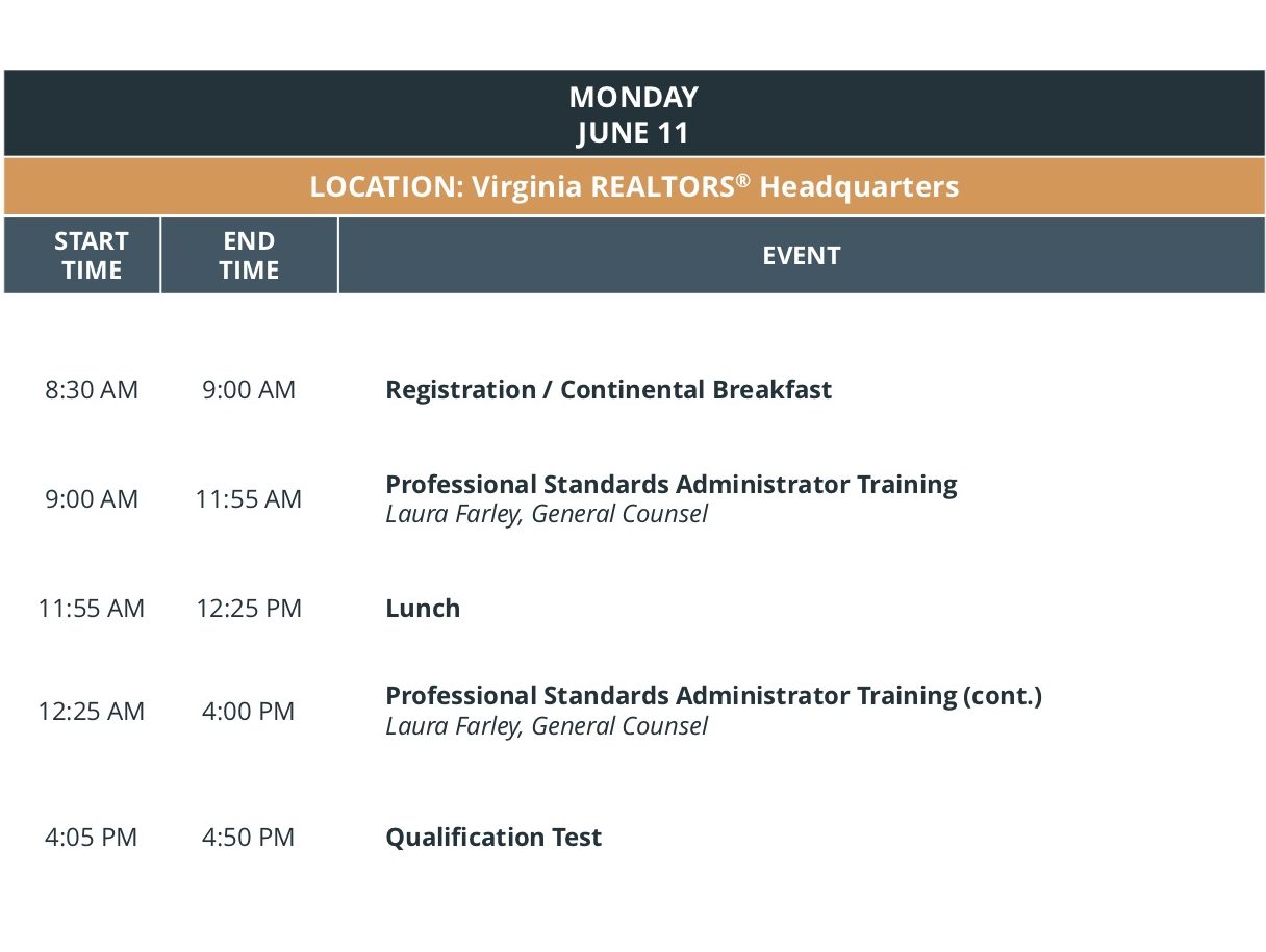 Virginia AE Conference Schedule Virginia REALTORS®