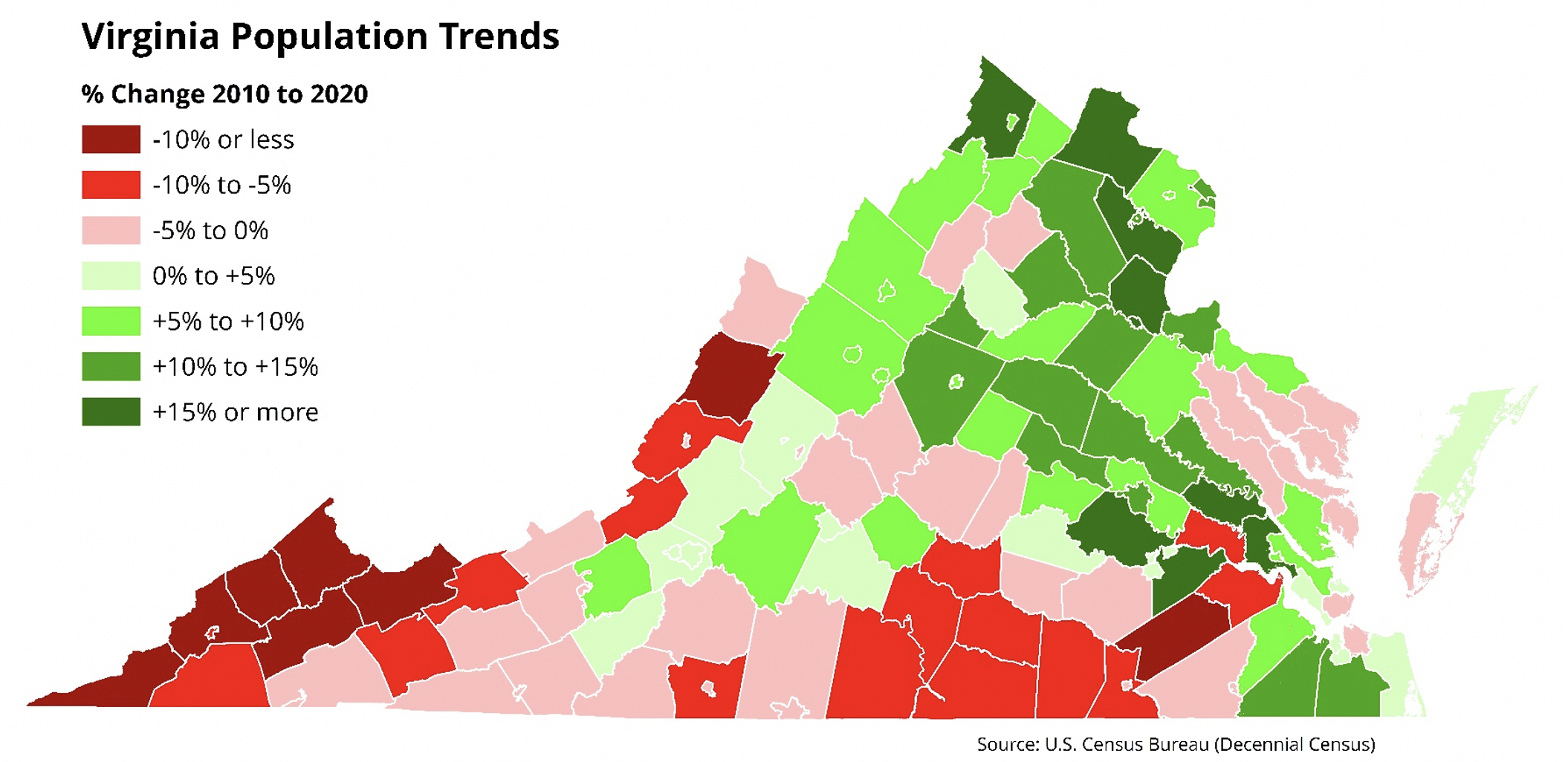 Census Update Population Up In Urban And Suburban Areas But Down In Rural Areas Virginia